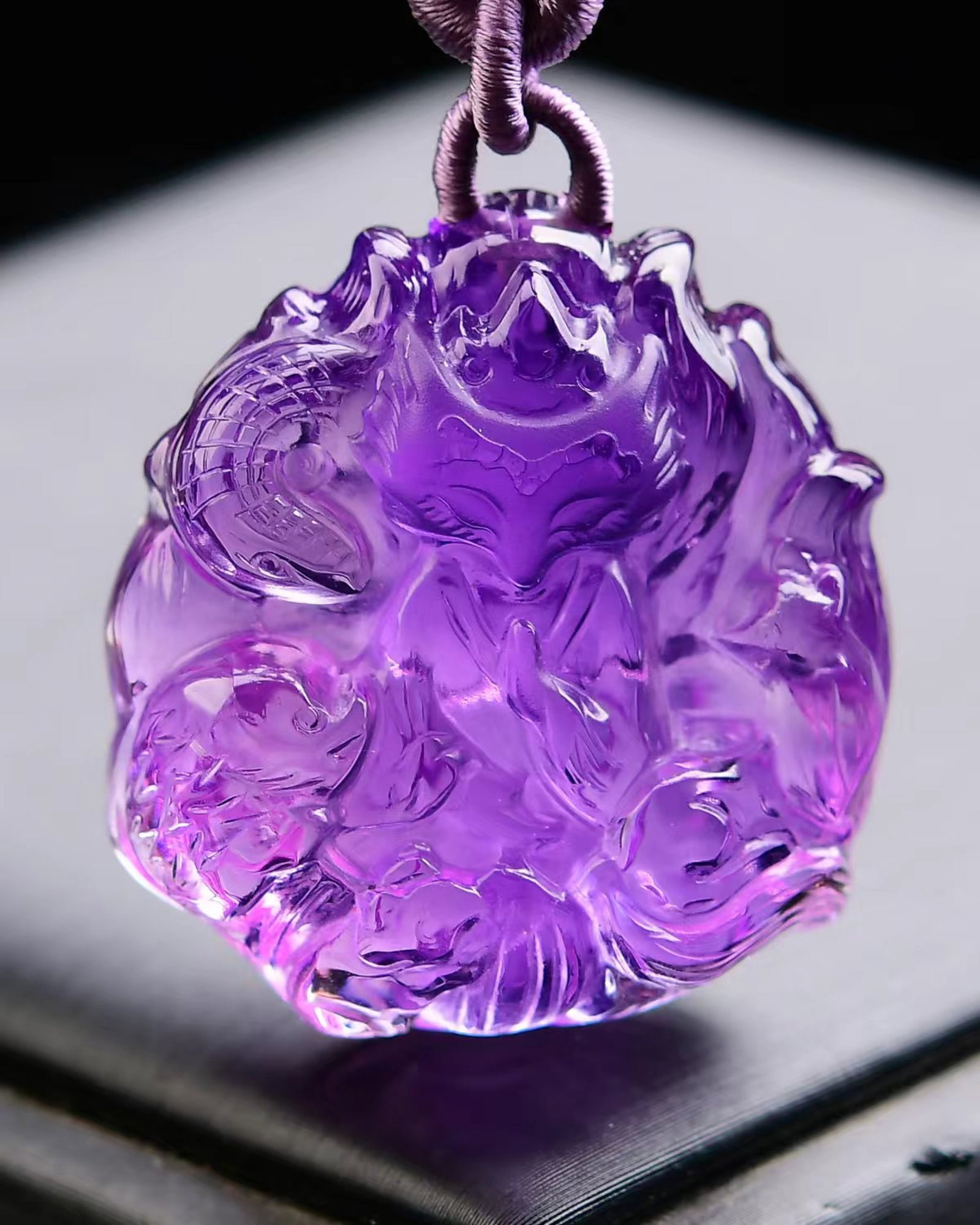 An Exquisite Crystal Nine-Tailed Fox Pendant: An Exquisite Crystal Nine-Tailed Fox Pendant,Size:32mmx30mmx15mm,Weight:24g 水晶九尾狐吊坠