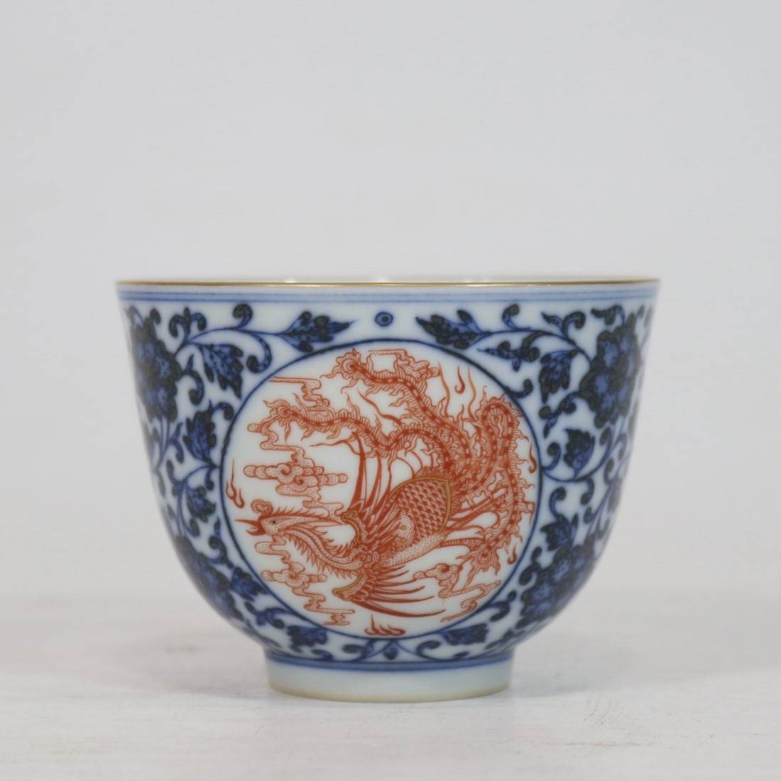 An Exquisite Blue and White Lotus Pattern Phoenix Pattern Cup - 2