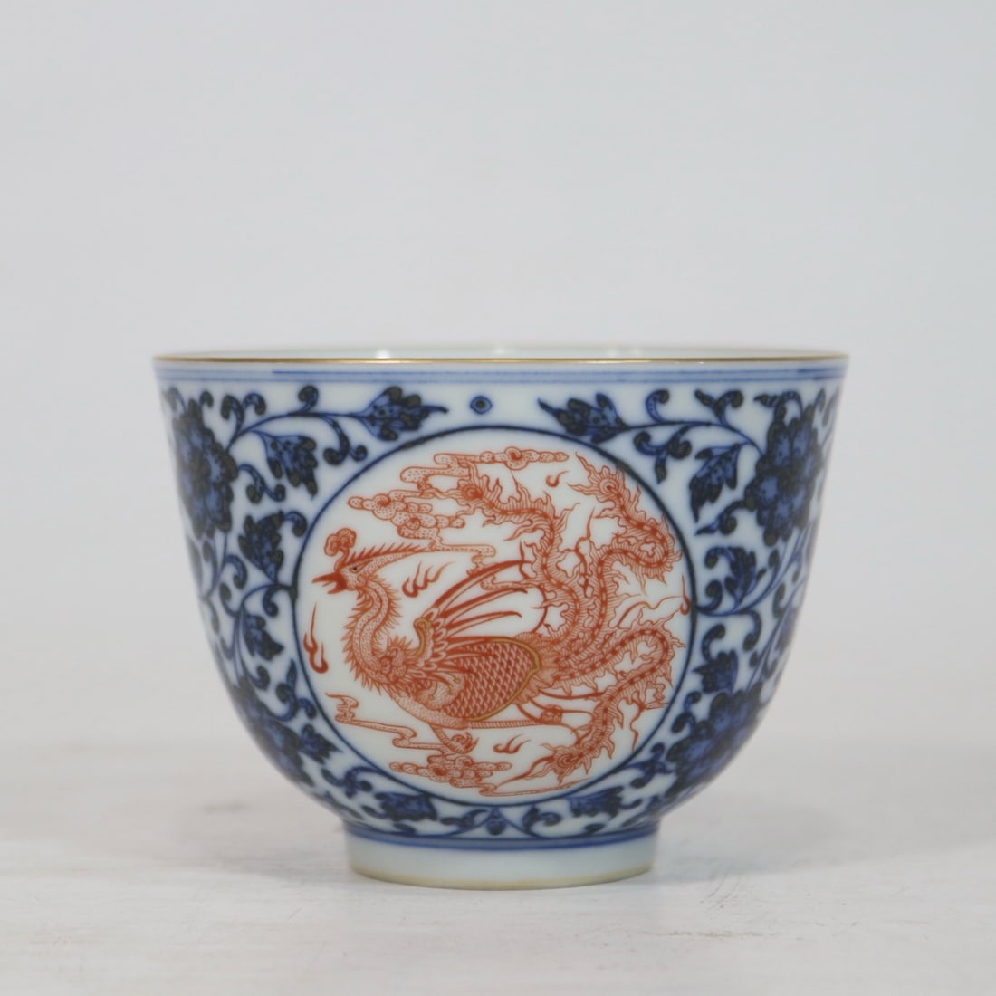 An Exquisite Blue and White Lotus Pattern Phoenix Pattern Cup - 3