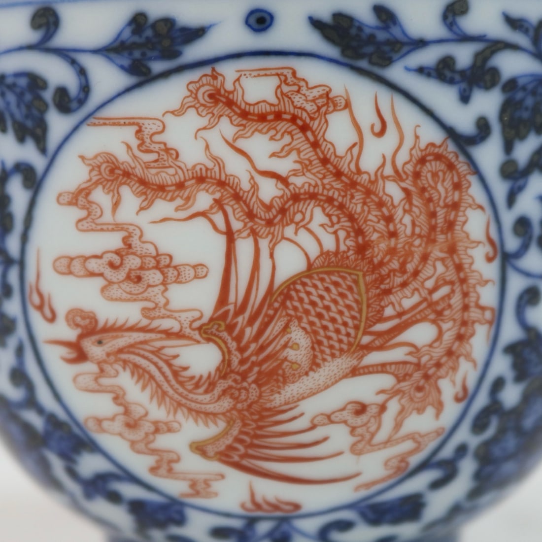 An Exquisite Blue and White Lotus Pattern Phoenix Pattern Cup - 6