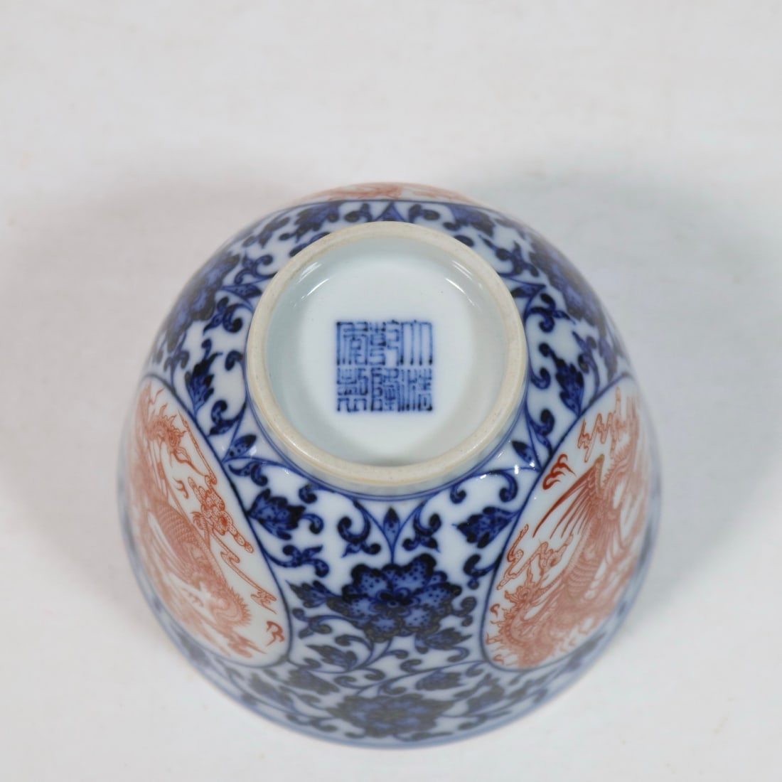 An Exquisite Blue and White Lotus Pattern Phoenix Pattern Cup - 8