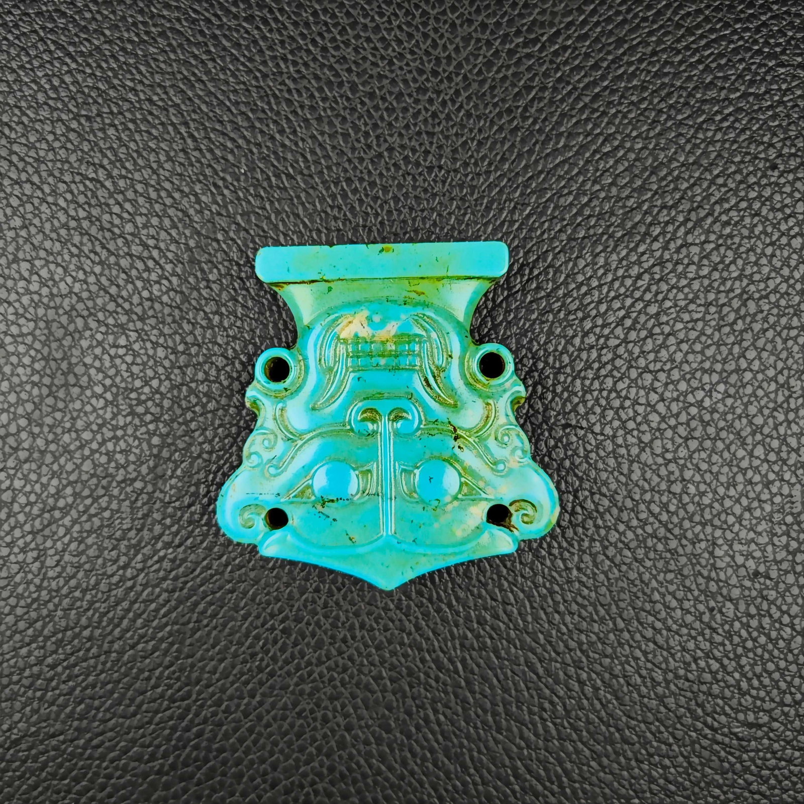 An Exquisite Turquoise Beast-Face Pattern Pendant - 3