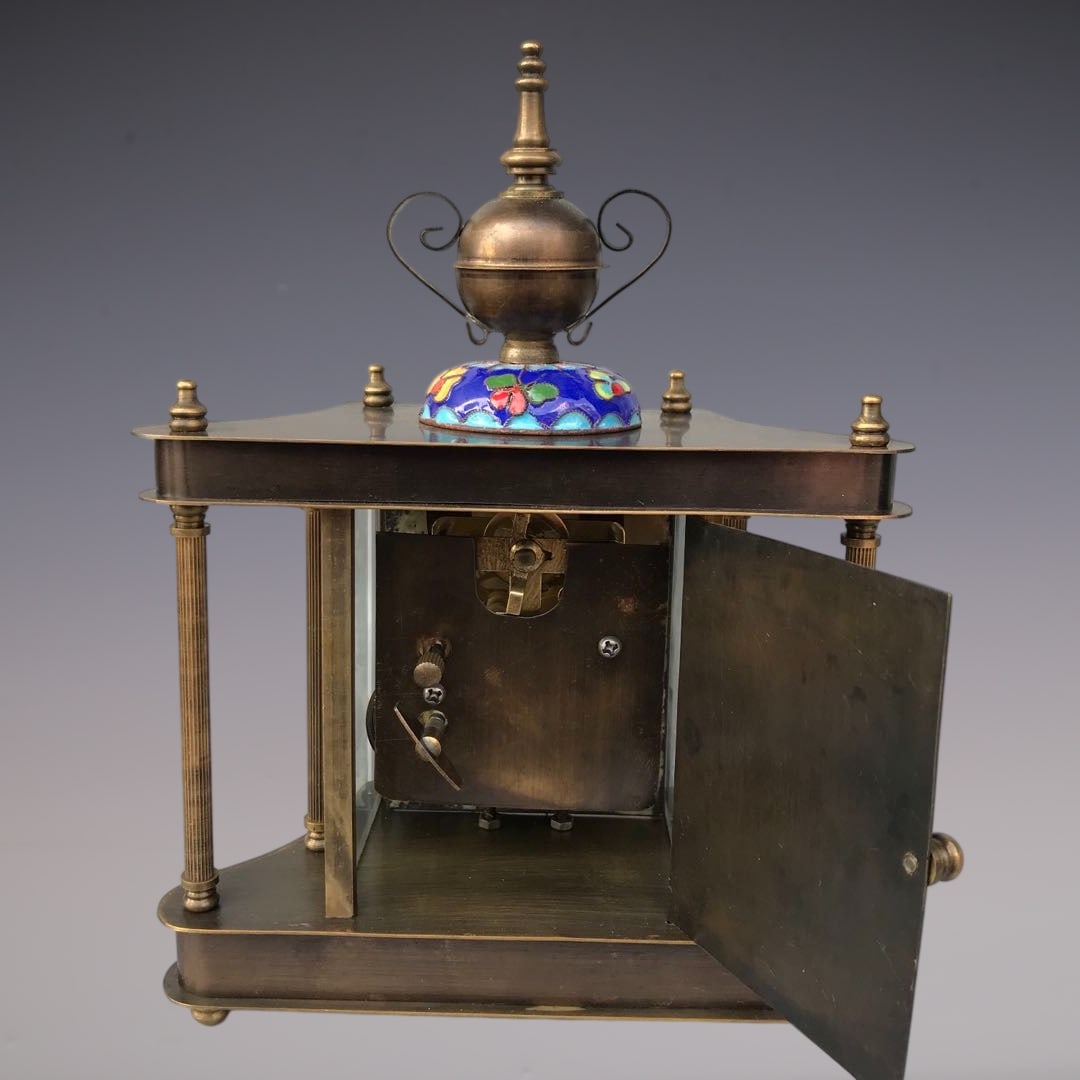 An Exquisite Bronze Lotus Pattern Clock - 6