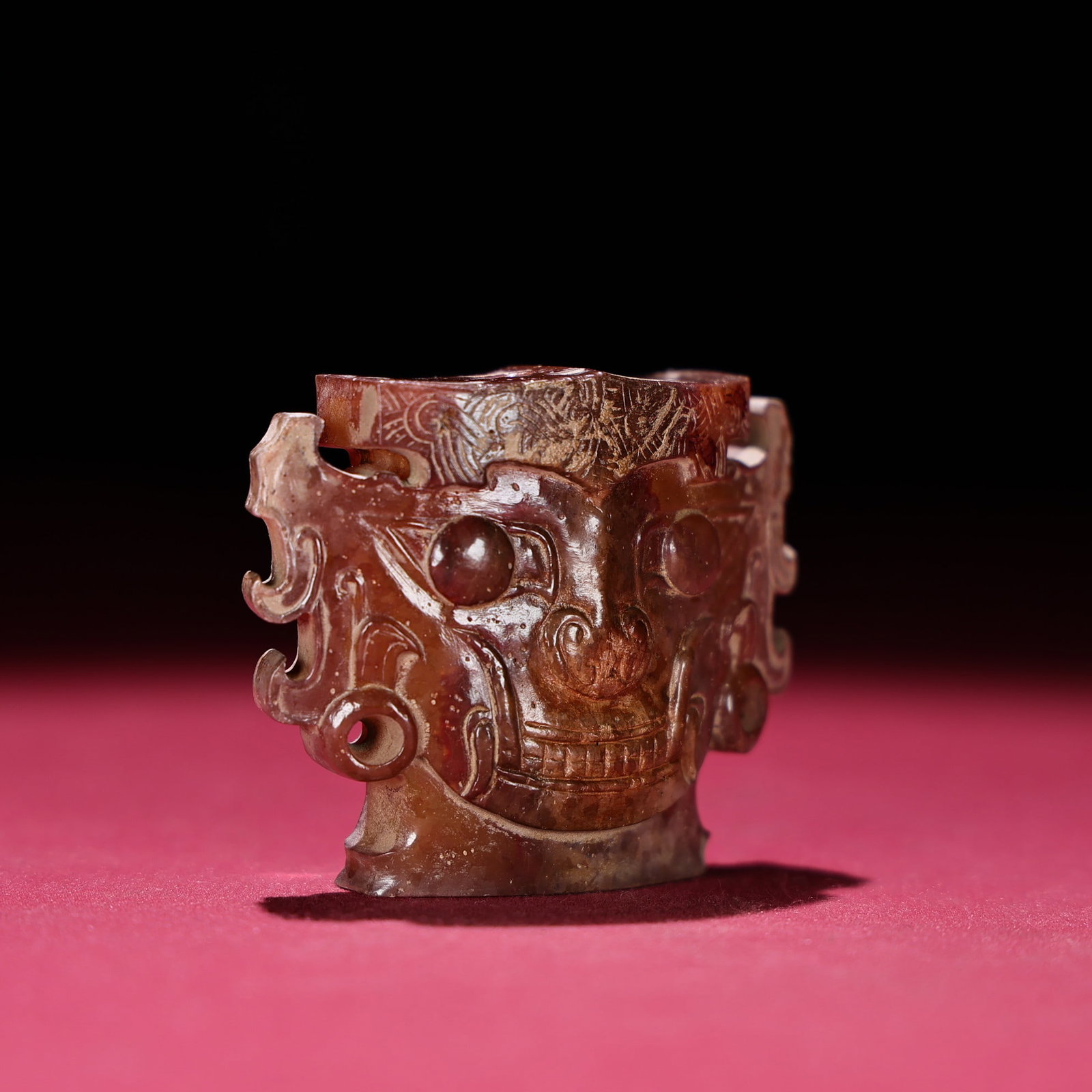 An Exquisite White Jade Human face Pattern Ornament - 5