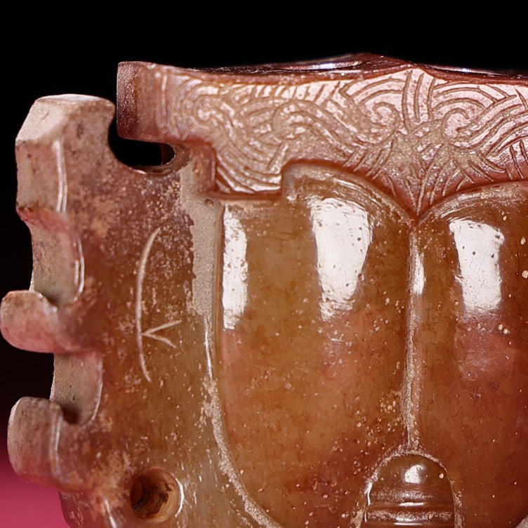 An Exquisite White Jade Human face Pattern Ornament - 7