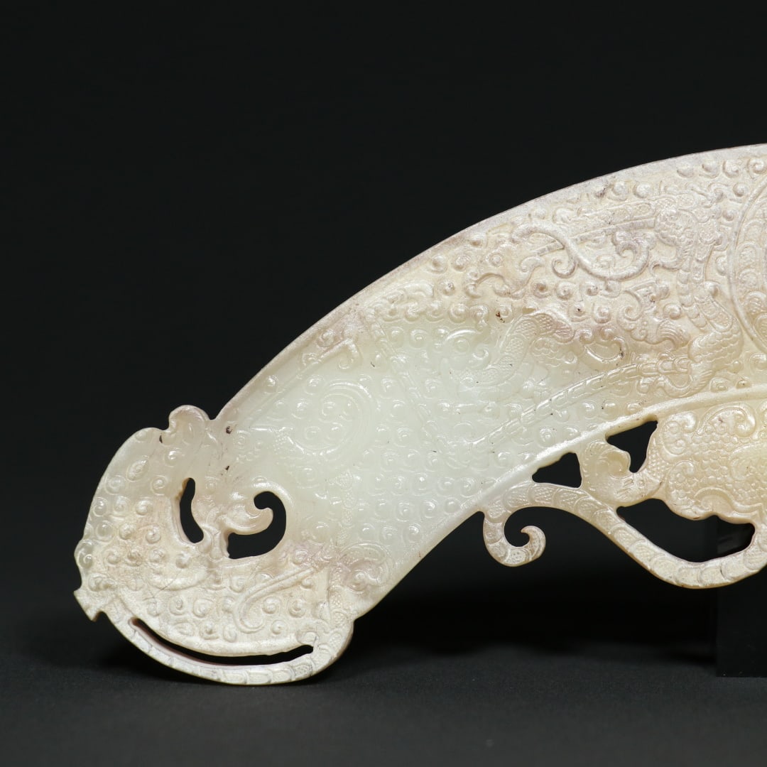 An Exquisite White Jade Dragon Pattern Ornament - 4