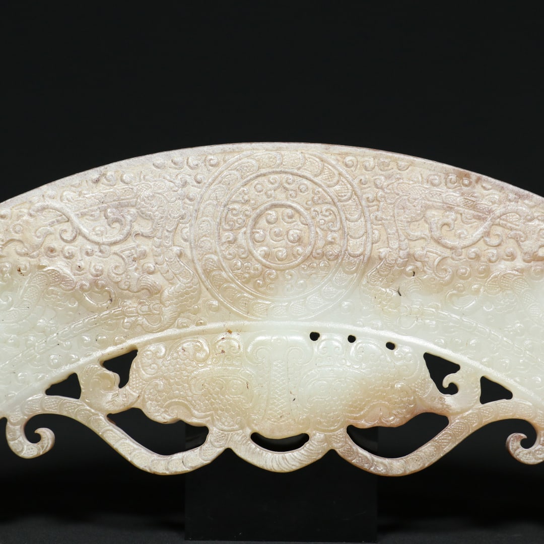 An Exquisite White Jade Dragon Pattern Ornament - 5