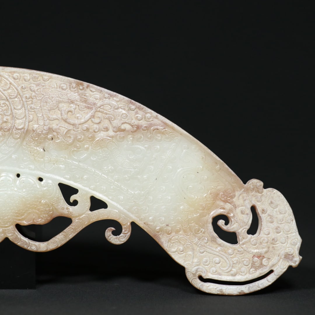 An Exquisite White Jade Dragon Pattern Ornament - 6