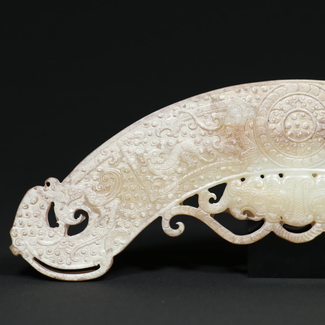 An Exquisite White Jade Dragon Pattern Ornament - 7