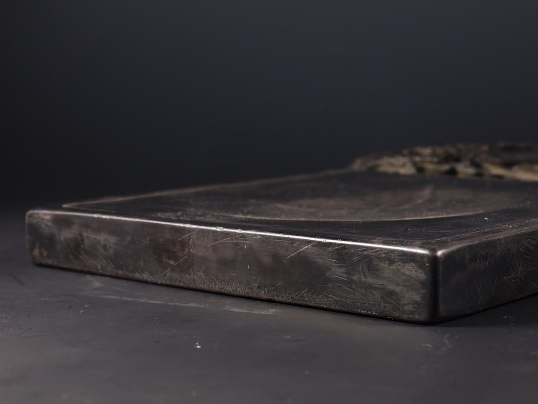 An Exquisite Crane Pattern with poem Inkstone - 9
