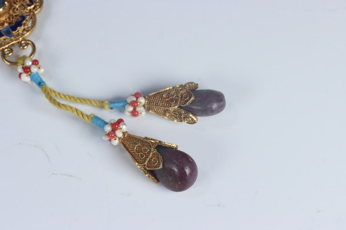 An Exquisite Ruby Inlaid Eaglewood Bracelets - 9