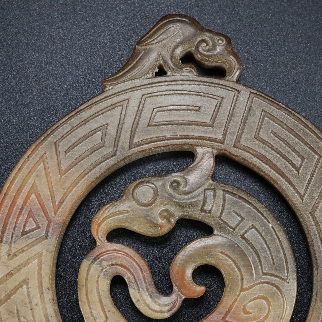 An Exquisite White Jade Phoenix Pattern Ornament - 8