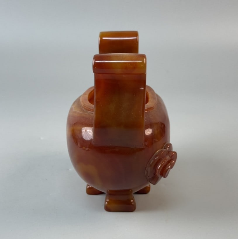 An Exquisite Agate Double-Ears Censer - 3
