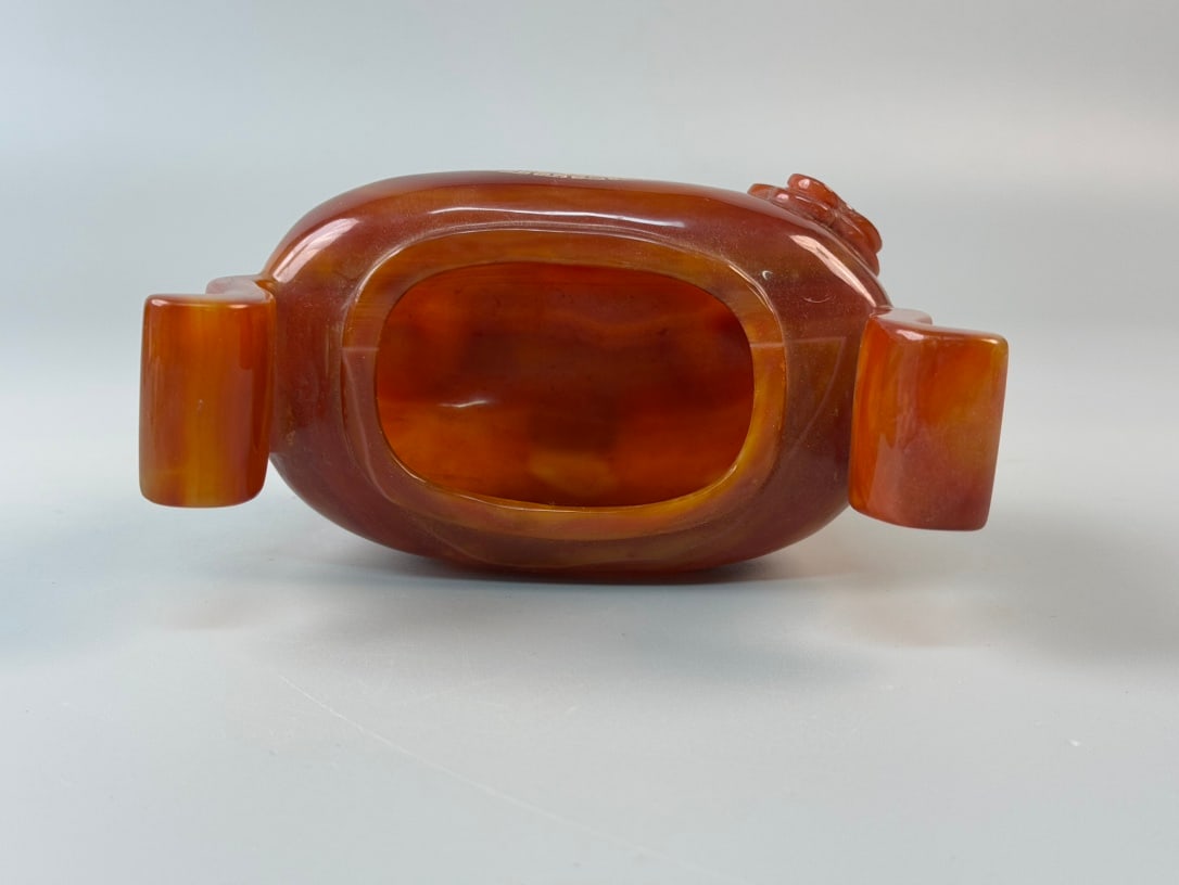 An Exquisite Agate Double-Ears Censer - 6