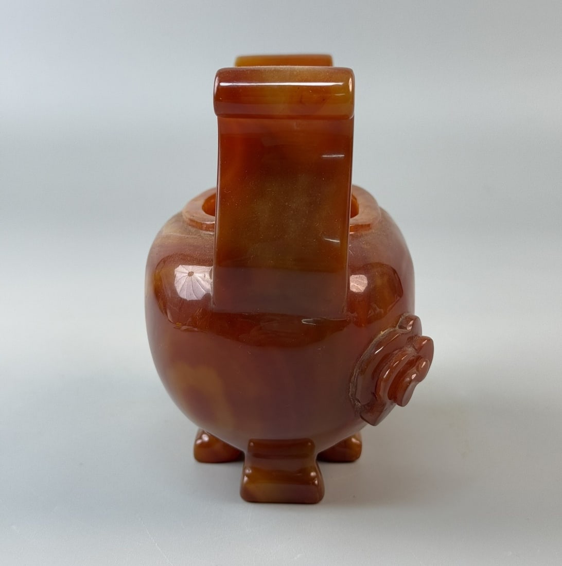An Exquisite Agate Double-Ears Censer - 7