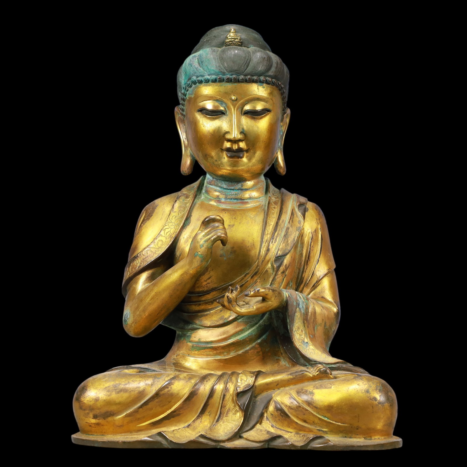 A Exquisite Gilt Bronze Statue of Avalokitesvara: A Exquisite Gilt Bronze Statue of Avalokitesvara Ming Dynasty, China Yongle Six-character Mark Size:11.2inx7.1inx15.2in Weight:13600g铜鎏金观音