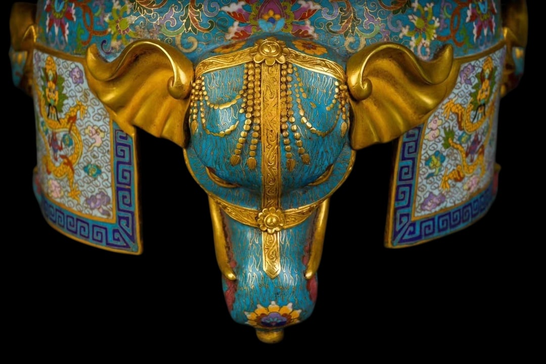 An Exquisite Cloisonne Lotus Pattern Dragon Pattern Seawater Pattern Censer - 6