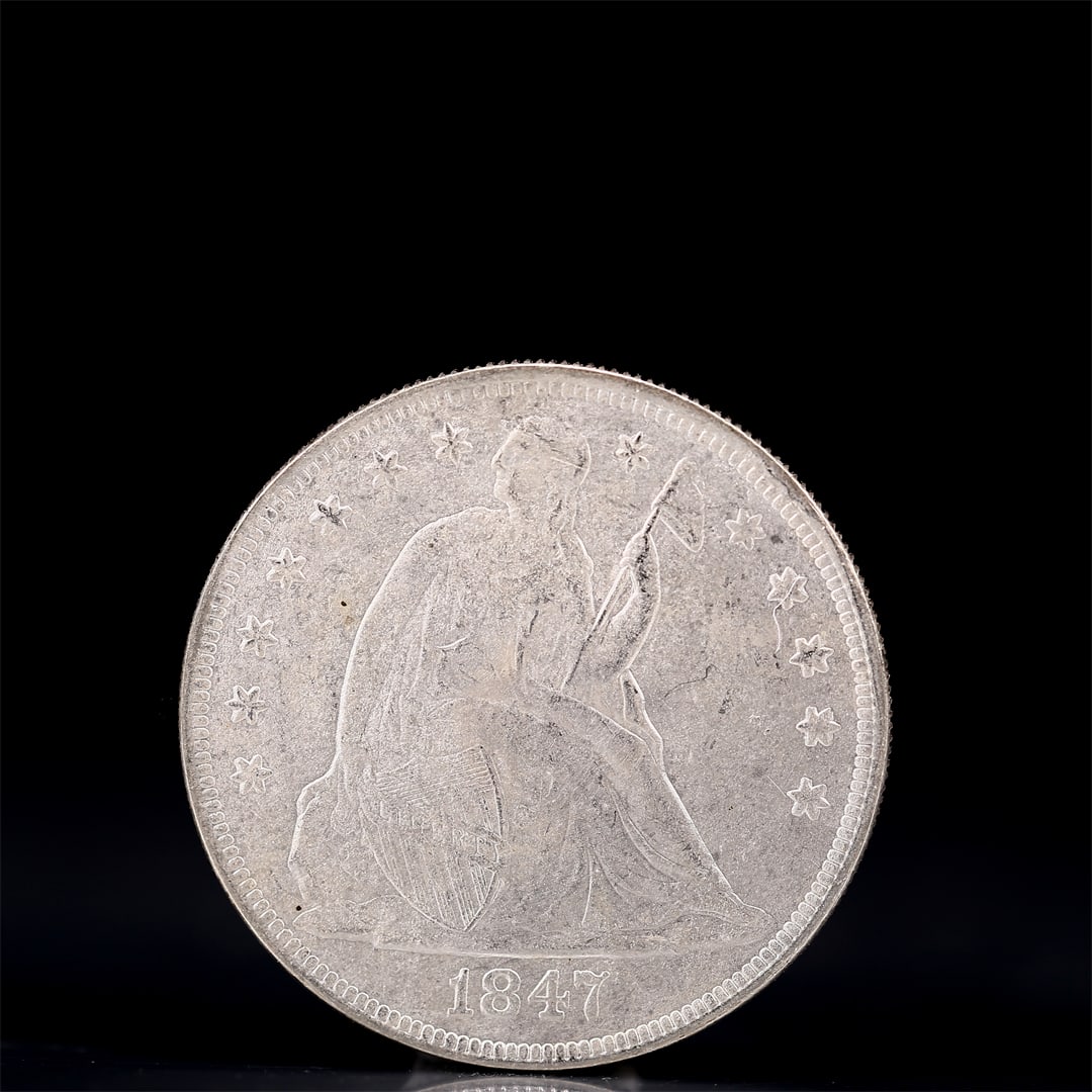 USA One Dollar 1847 Coin: American coin. IN GOD WE TRUST / LIBERTY / 1847 / UNITED STATES OF AMERICA / ONE DOL. Weight:26.9g.