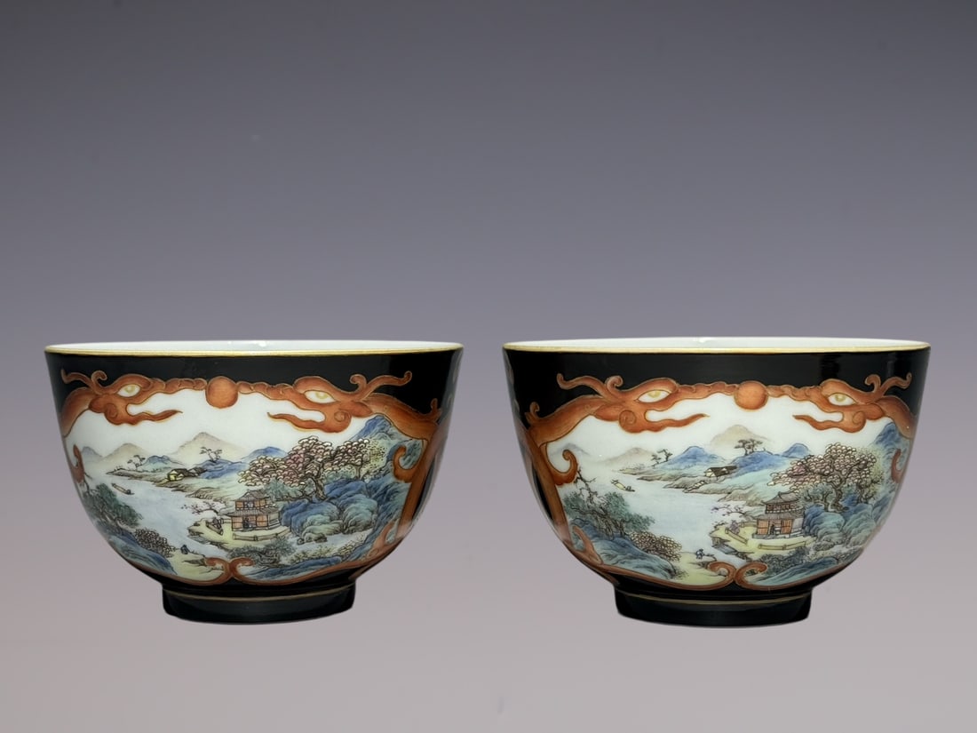 An Exquisite Famille-Rose Landscape Pattern Cup (1 of 9)
