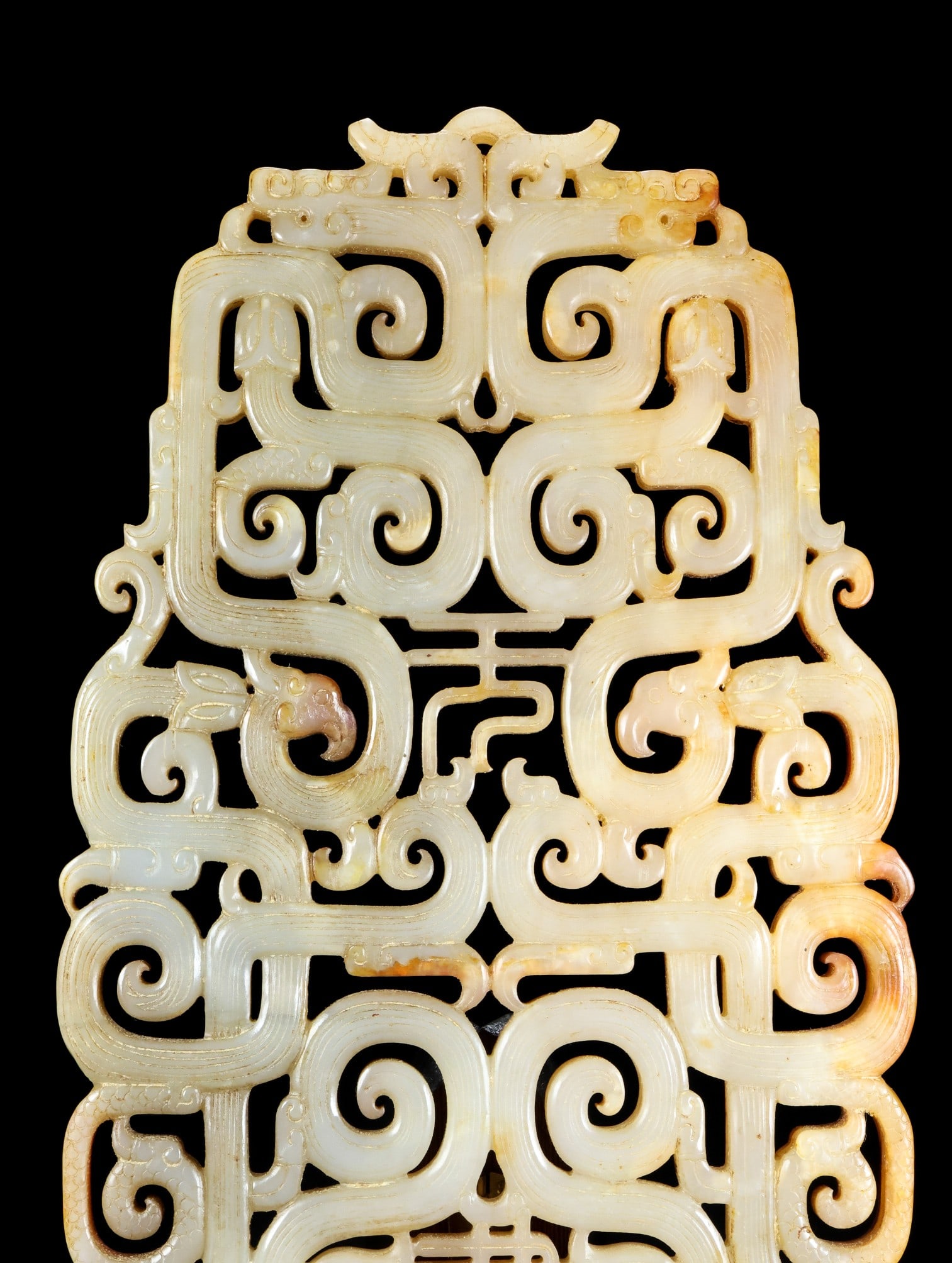 An Exquisite White Jade Dragon Phoenix Pattern Ornament - 5