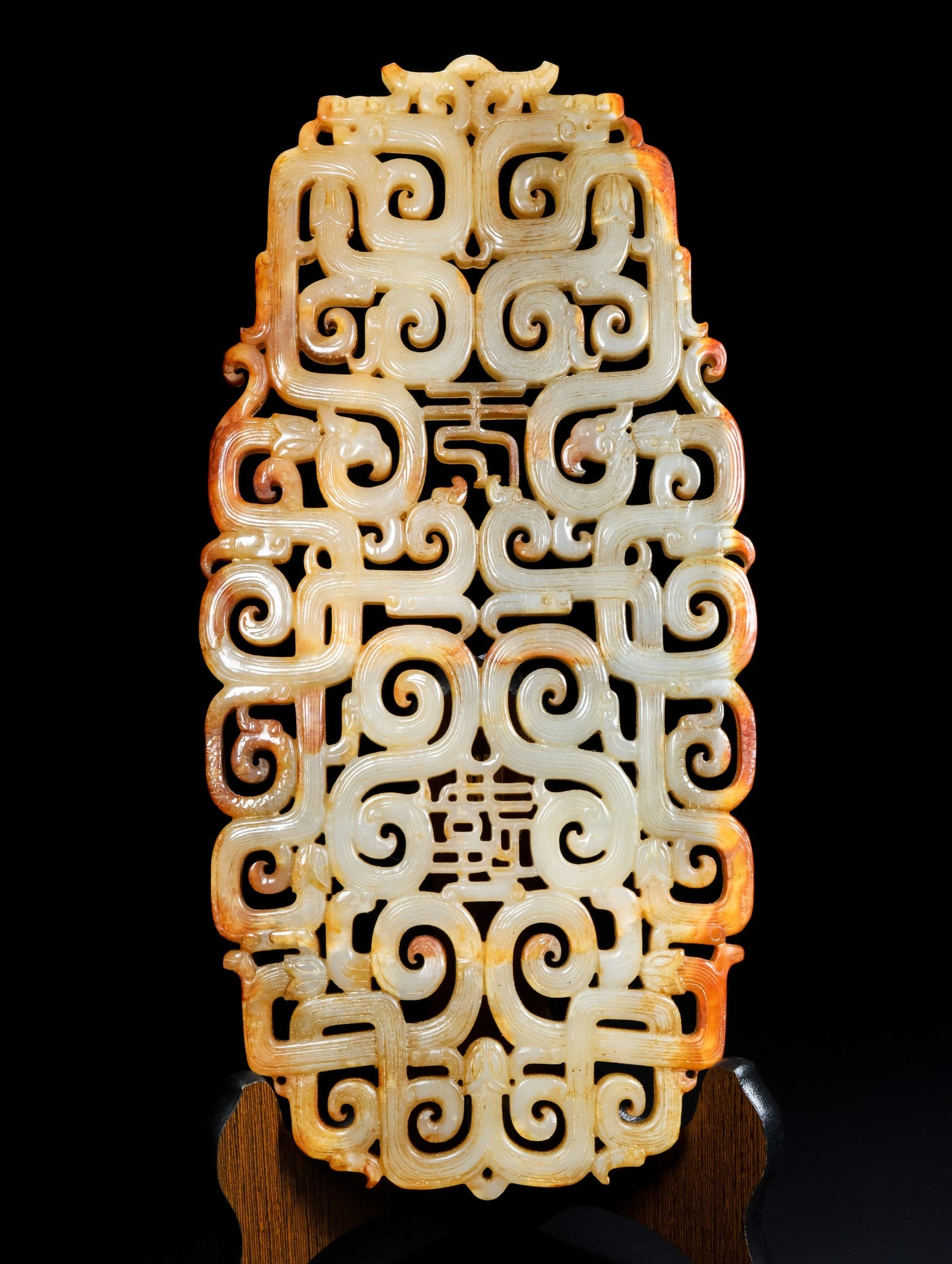 An Exquisite White Jade Dragon Phoenix Pattern Ornament - 9