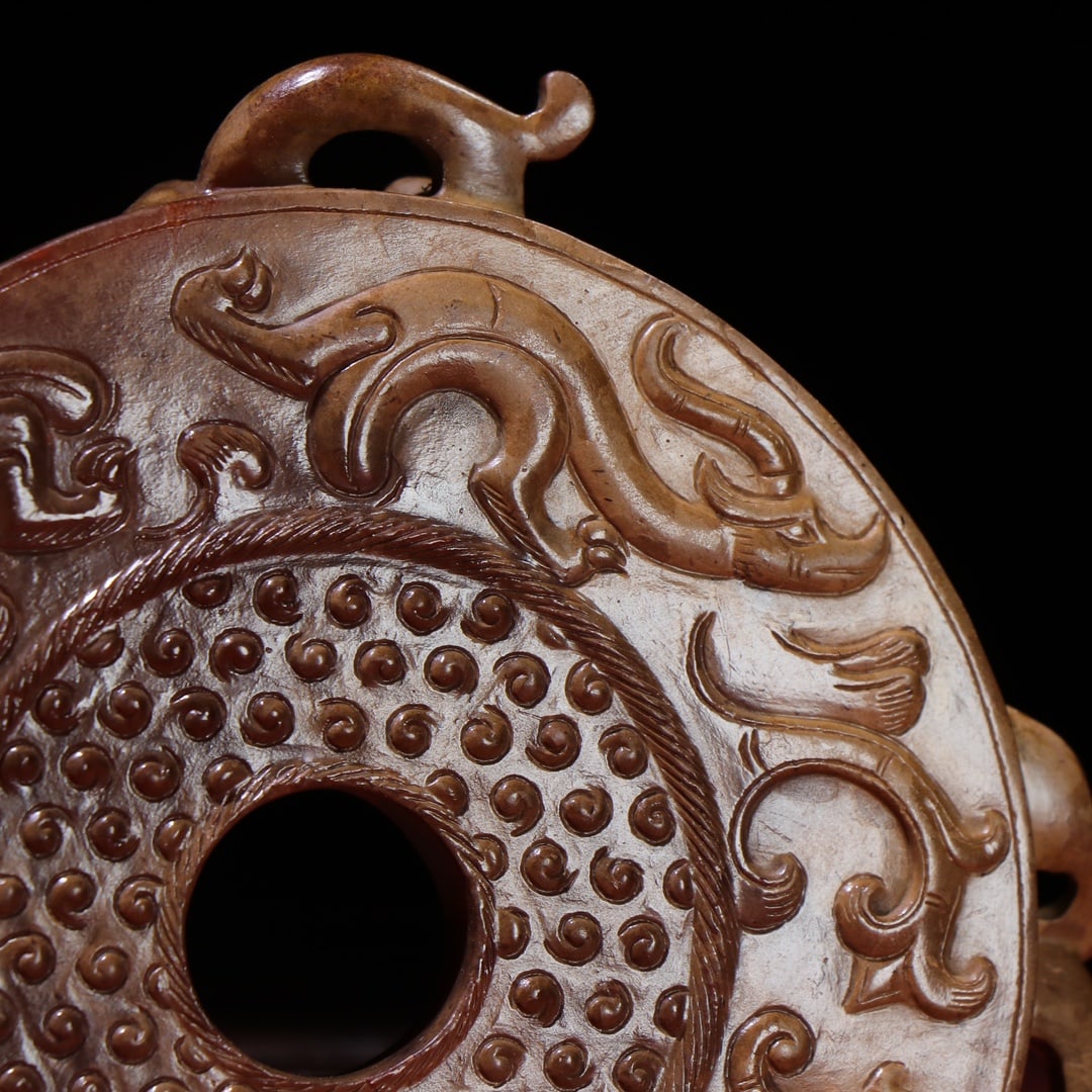 An Exquisite White Jade Chi-Dragon Pattern Ornament - 6