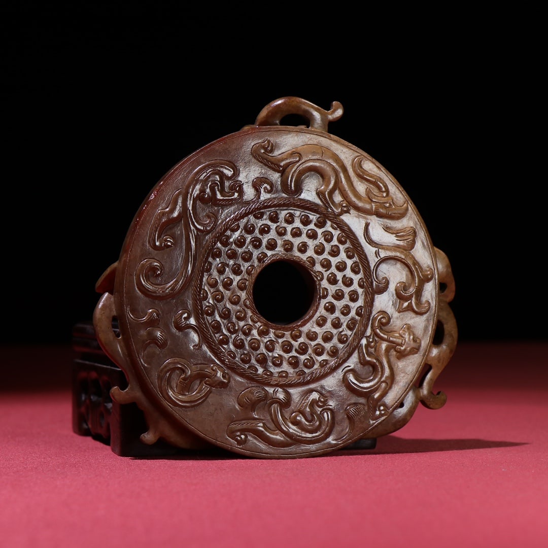 An Exquisite White Jade Chi-Dragon Pattern Ornament - 7