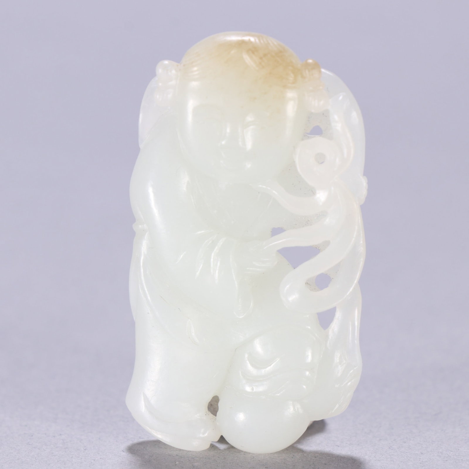 An Exquisite White Jade Figure Pattern Ornament - 3