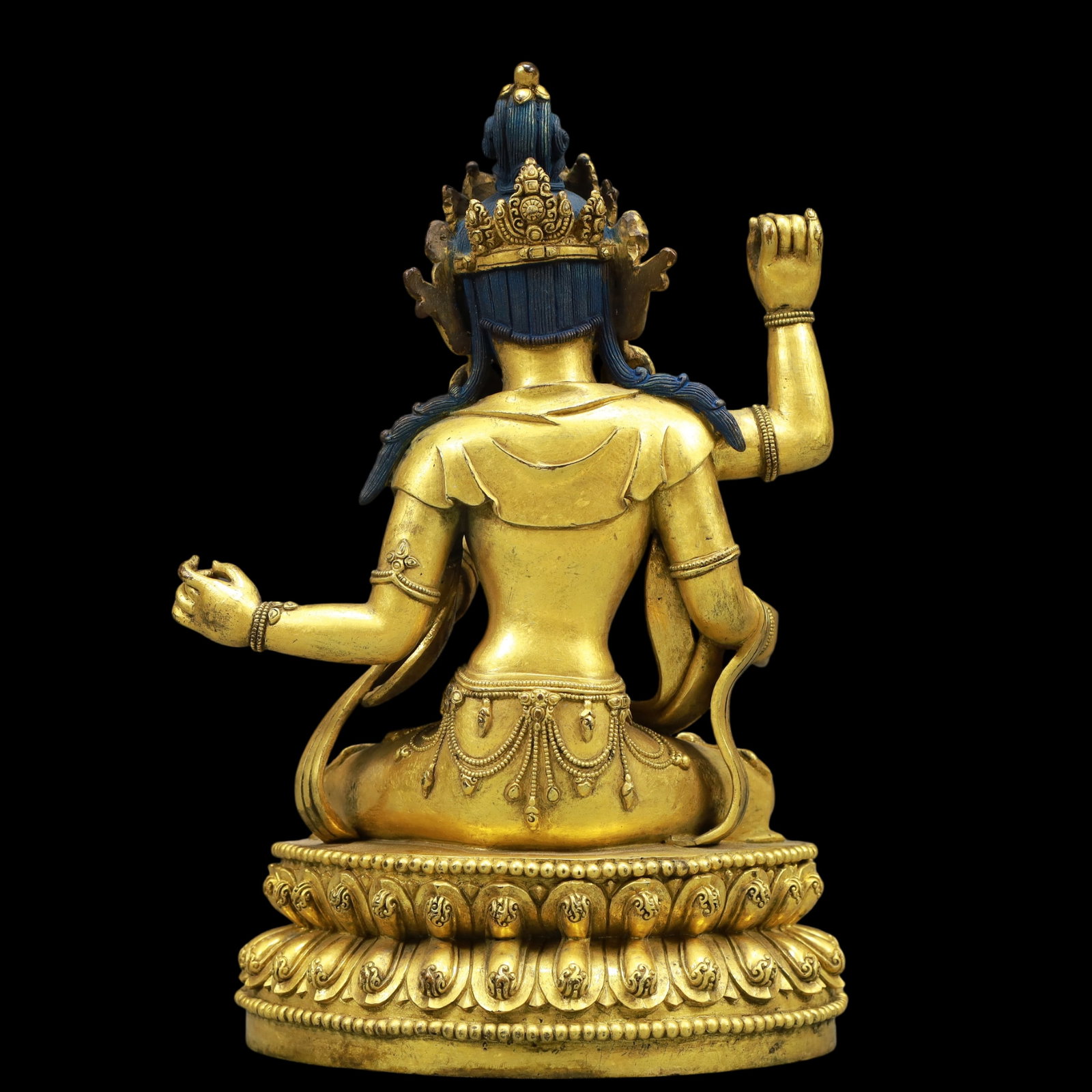 A Exquisite Gilt Bronze Statue of Manjusri - 9
