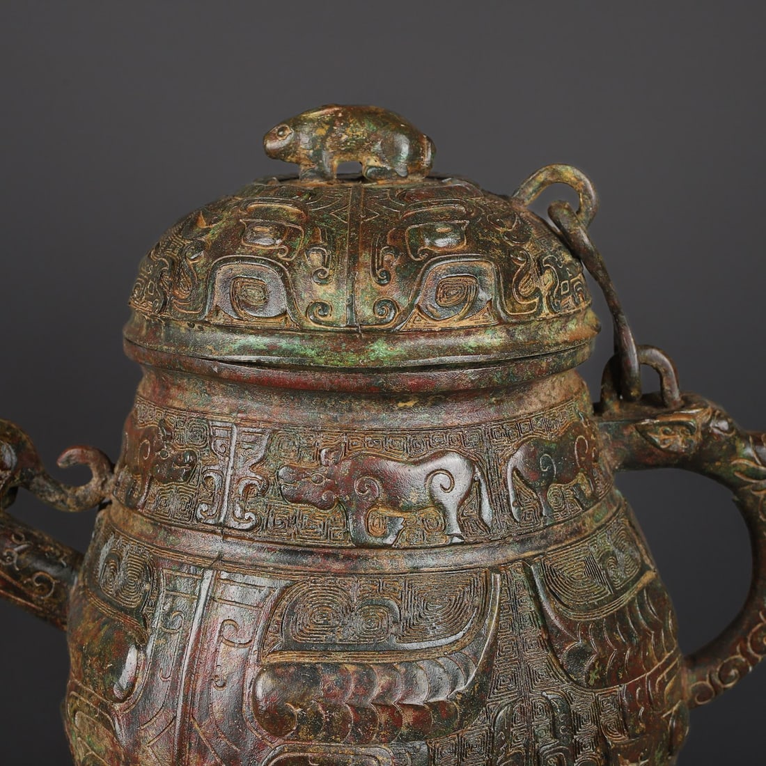 An Exquisite Bronze Beast-Face Pattern Ewer - 2