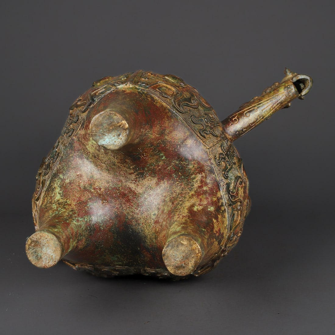 An Exquisite Bronze Beast-Face Pattern Ewer - 9