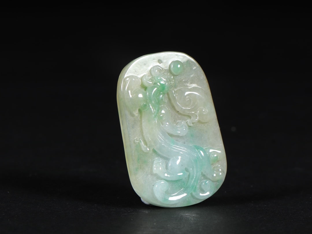 An Exquisite Jadeite Dragon Pattern Brand - 2