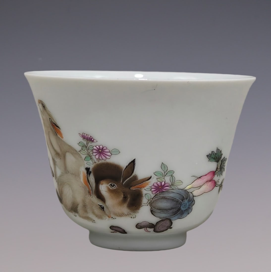 An Exquisite Enamel Rabbit Pattern with poem Cup - 2