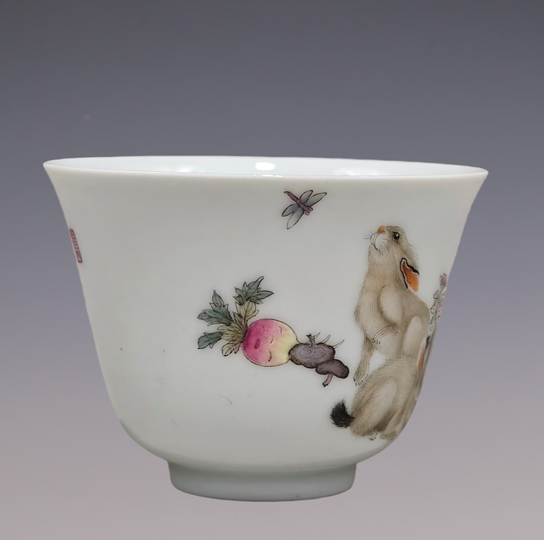 An Exquisite Enamel Rabbit Pattern with poem Cup - 4