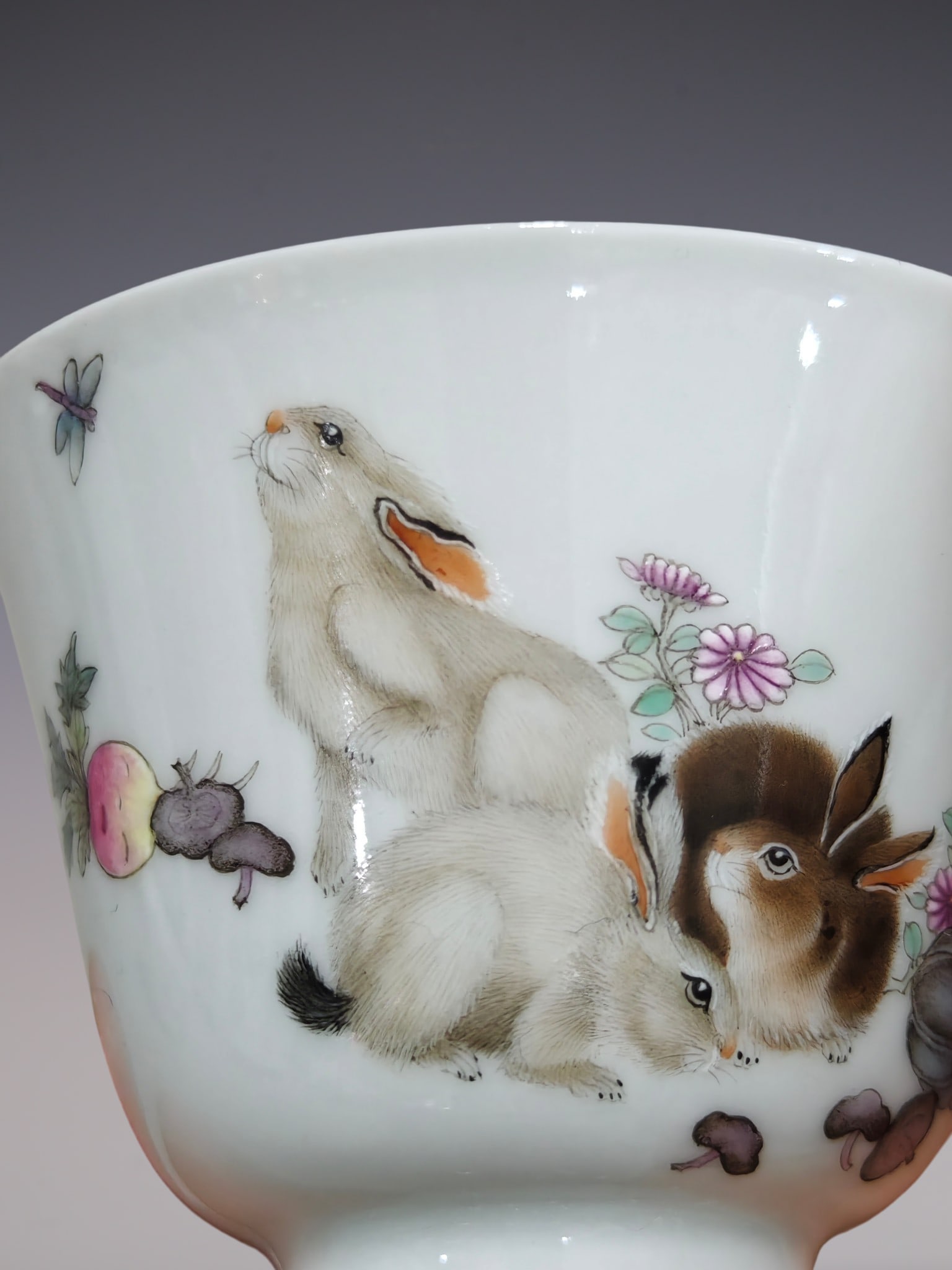 An Exquisite Enamel Rabbit Pattern with poem Cup - 5