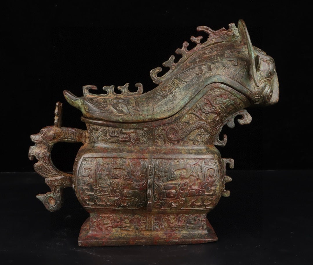 An Exquisite Bronze Beast-Face Pattern Auspicious Beast-Shaped Cup - 6