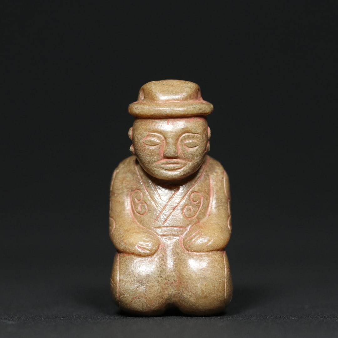 An Exquisite White Jade Figure Pendant: An Exquisite White Jade Figure Pendant Han Dynasty, China Size:1.9inx1inx0.9in Weight:45.6g白玉贵人挂件 中国汉代 Size:4.9cmx2.6cmx2.3cm