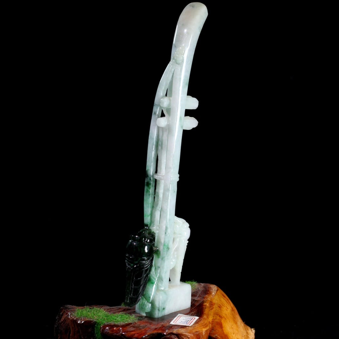 An Exquisite Jadeite Cicada Pattern Ornament - 4