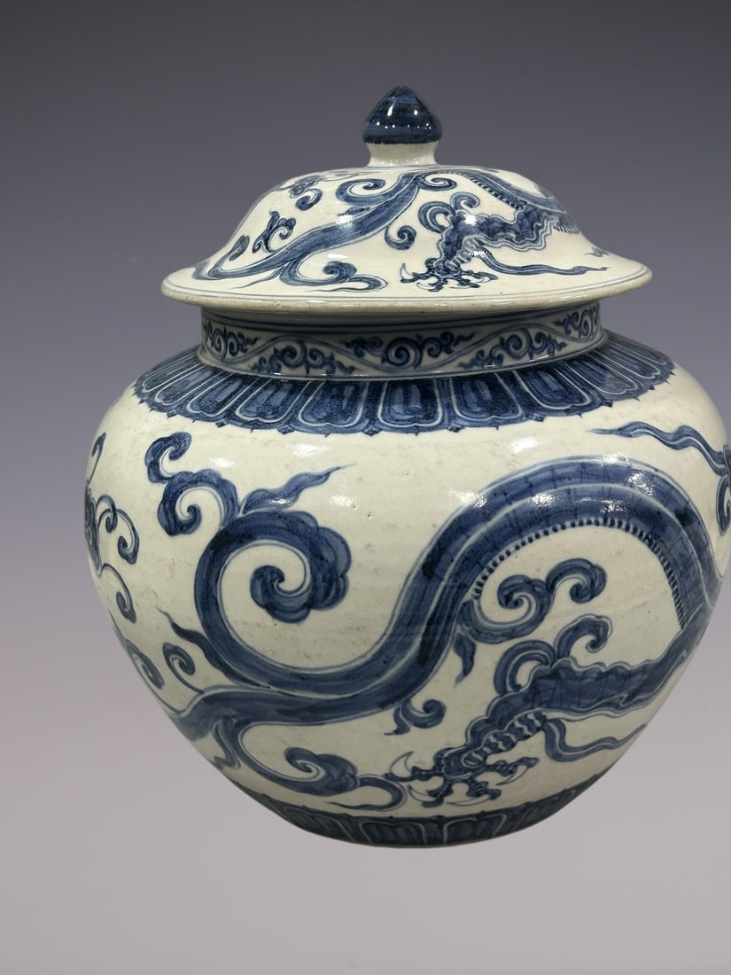 An Exquisite Blue and White Dragon Pattern Jar - 5