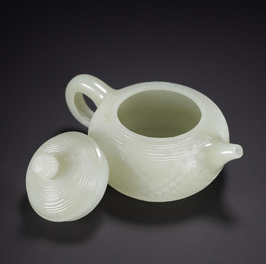 An Exquisite White Jade Teapot - 4