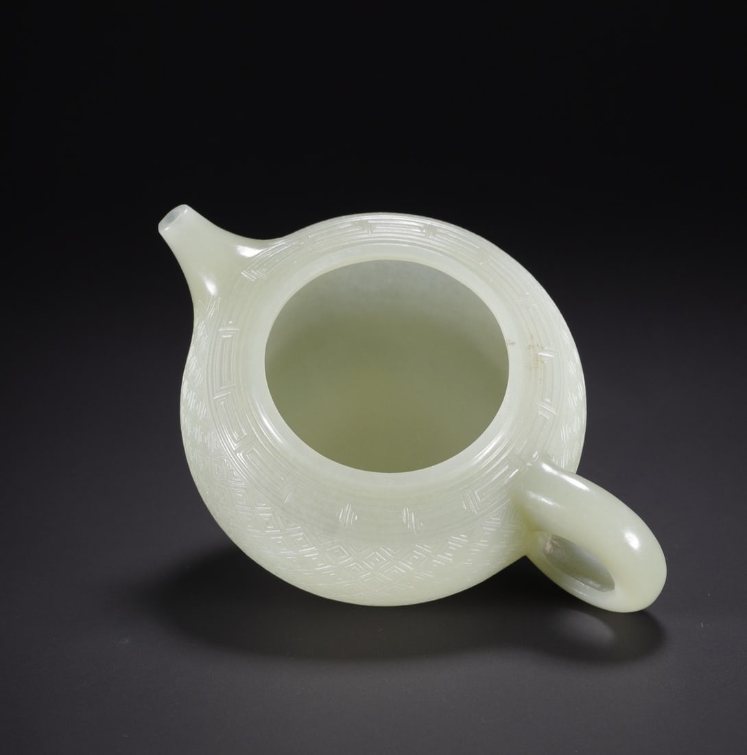 An Exquisite White Jade Teapot - 7
