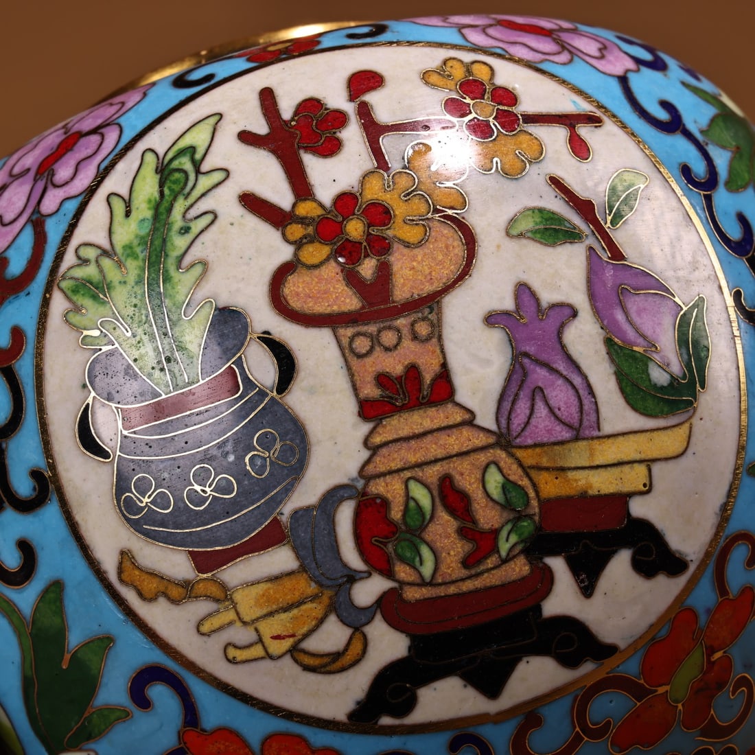 An Exquisite Cloisonne Lotus Pattern Jar - 11