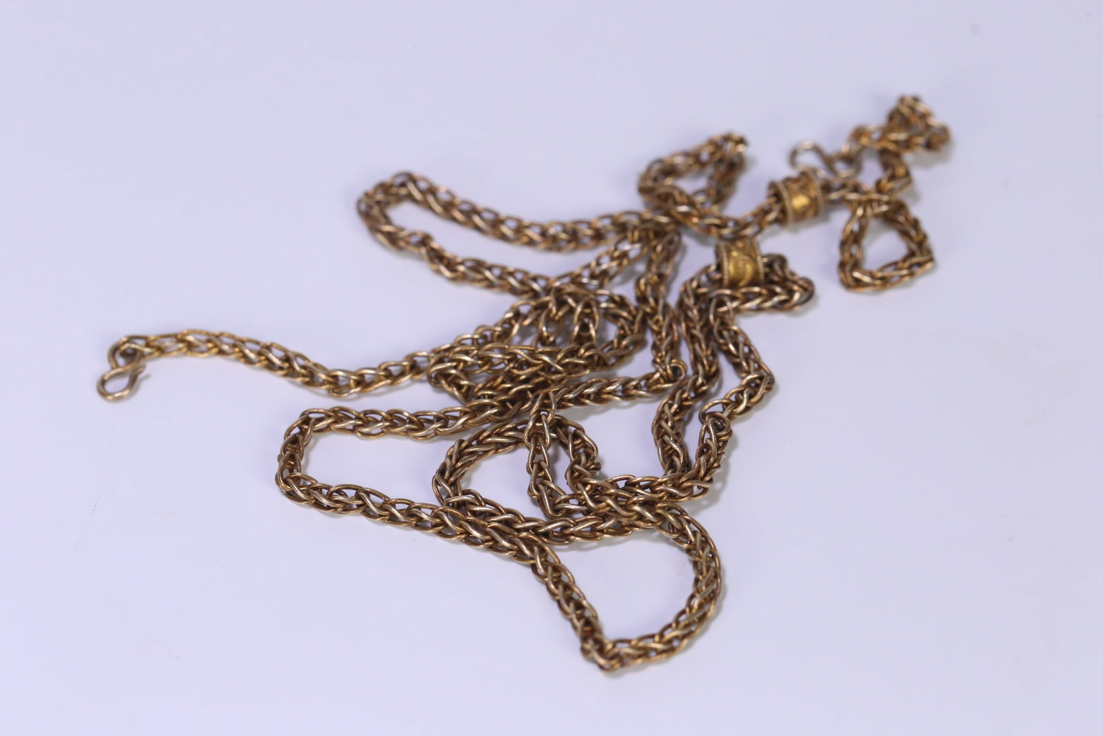 An Exquisite Gilt Silver Inlaid Turquoise Bats and Peach Pattern Pendant - 7