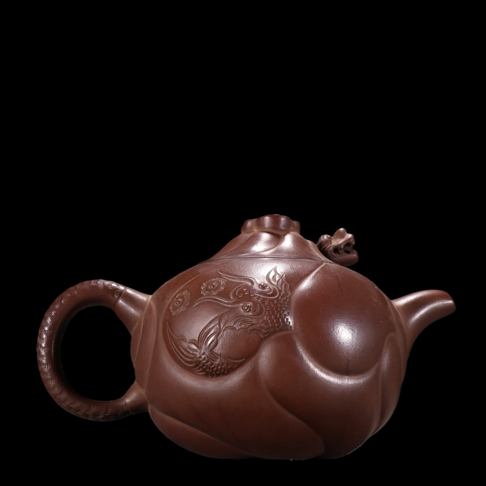 An Exquisite Purple Sands Dragon Pattern Teapot - 4