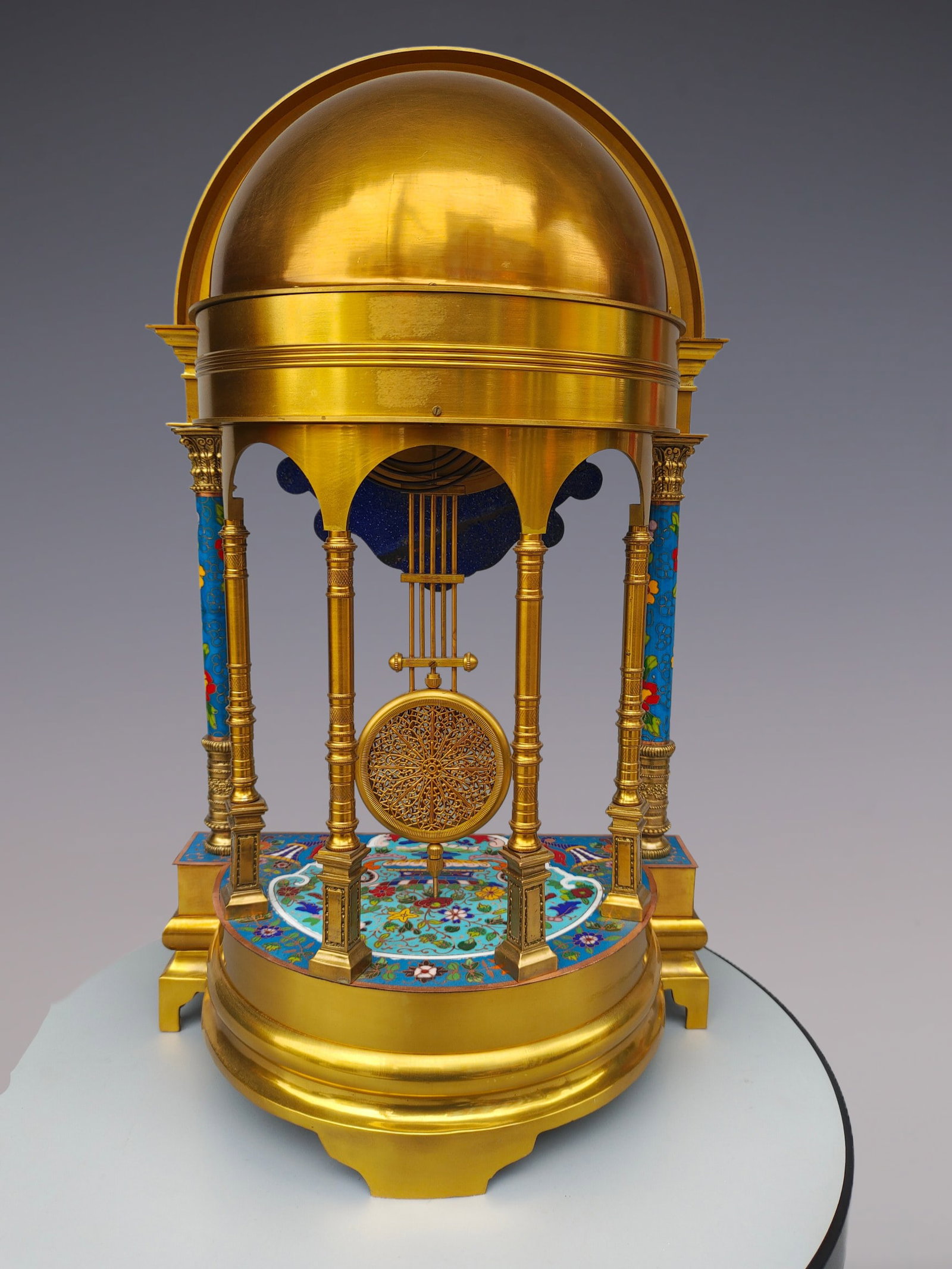 An Exquisite Gilt Bronze Lotus Pattern Clock - 4