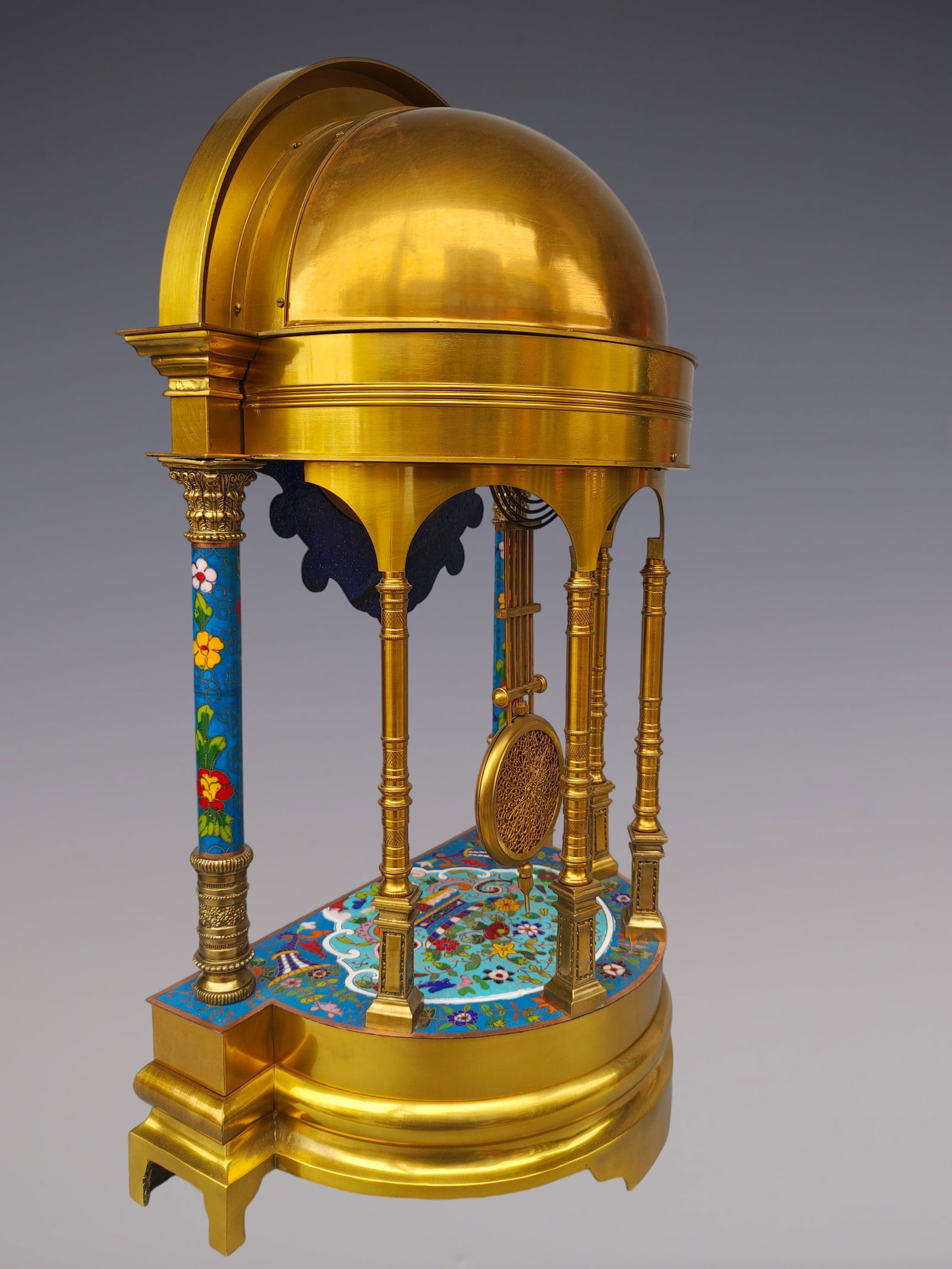 An Exquisite Gilt Bronze Lotus Pattern Clock - 5