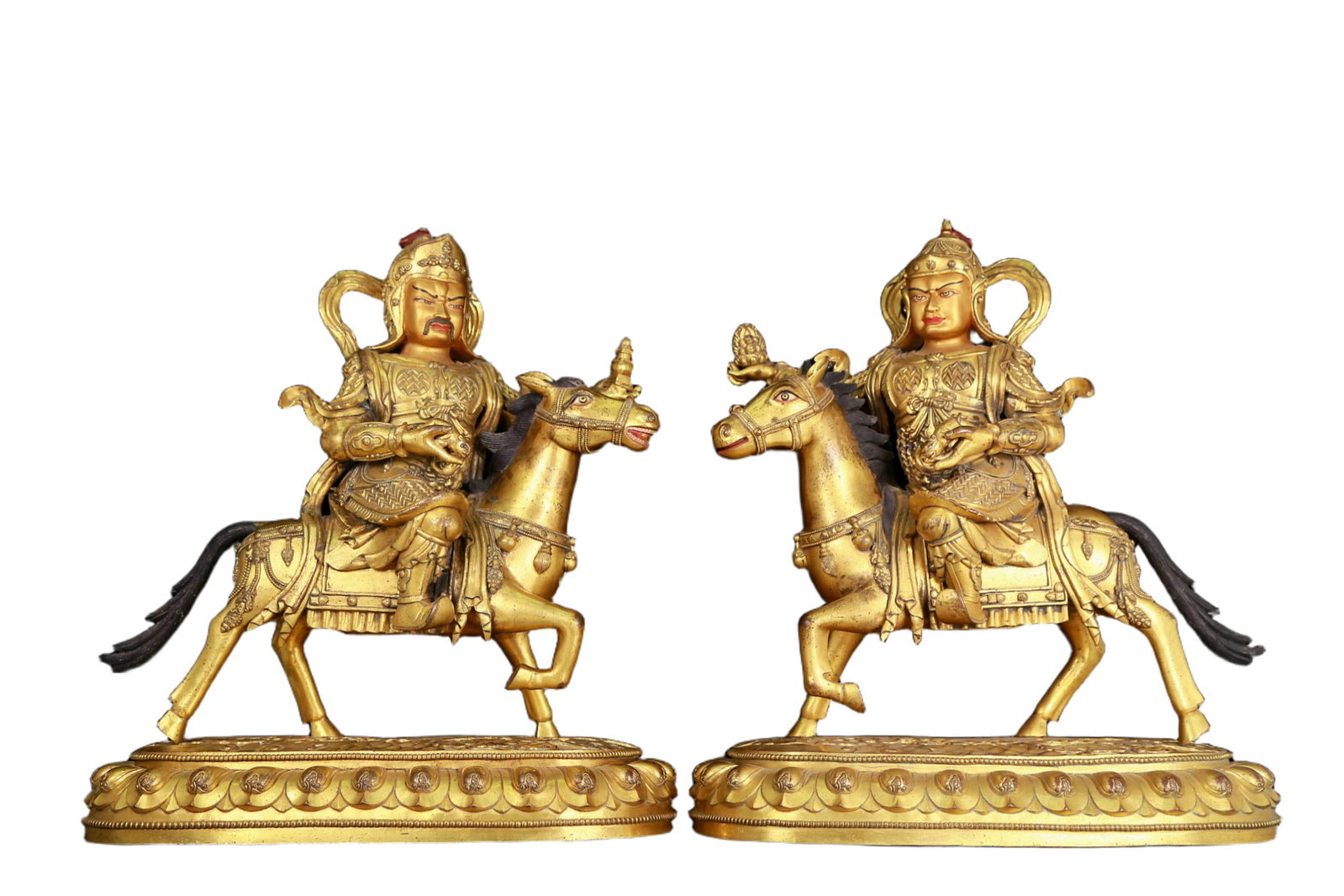 A pair of huge gilt bronze equestrian statues of Mammon (1 of 20)