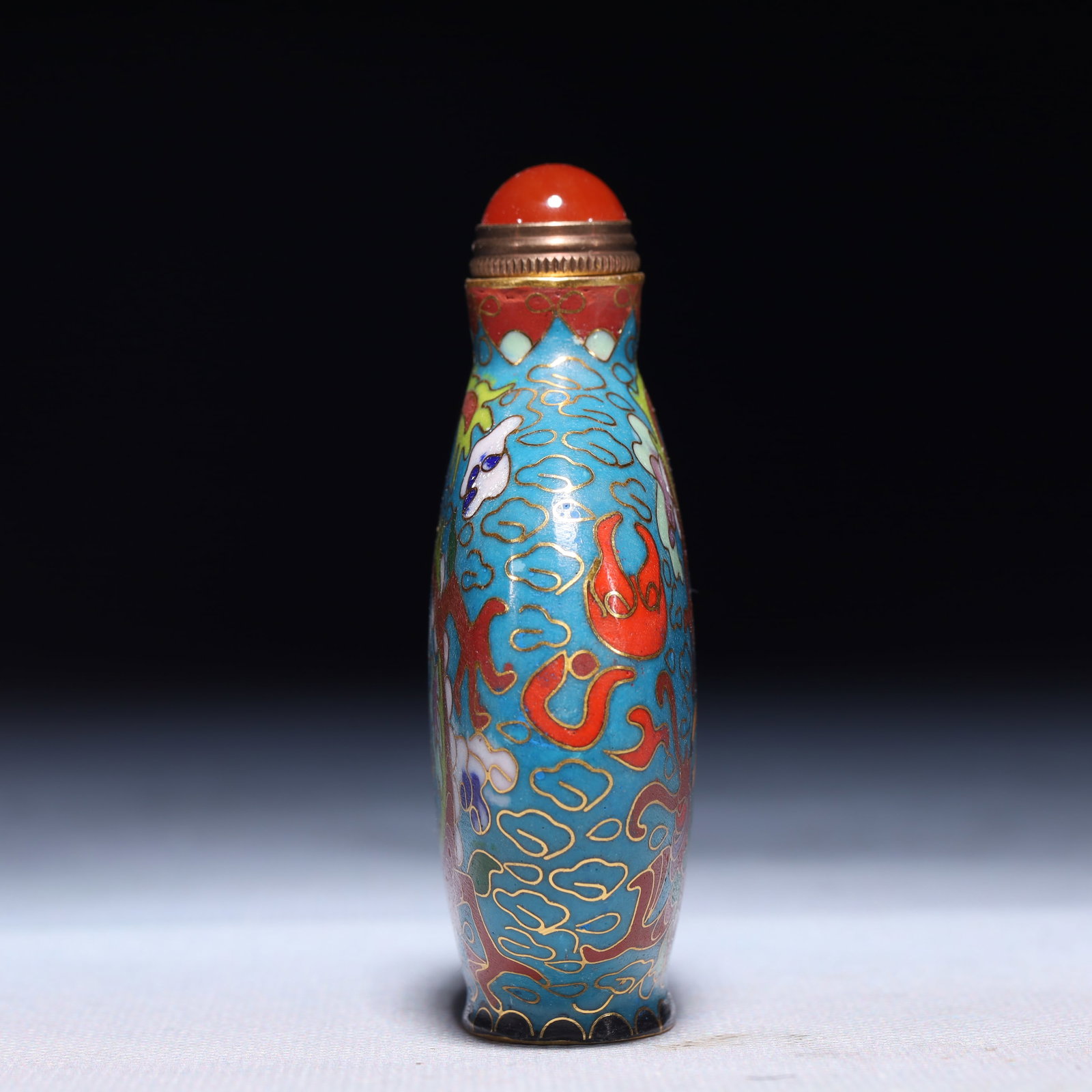 An Exquisite Cloisonne Auspicious Cloud and Dragon Pattern Snuff Bottle - 7
