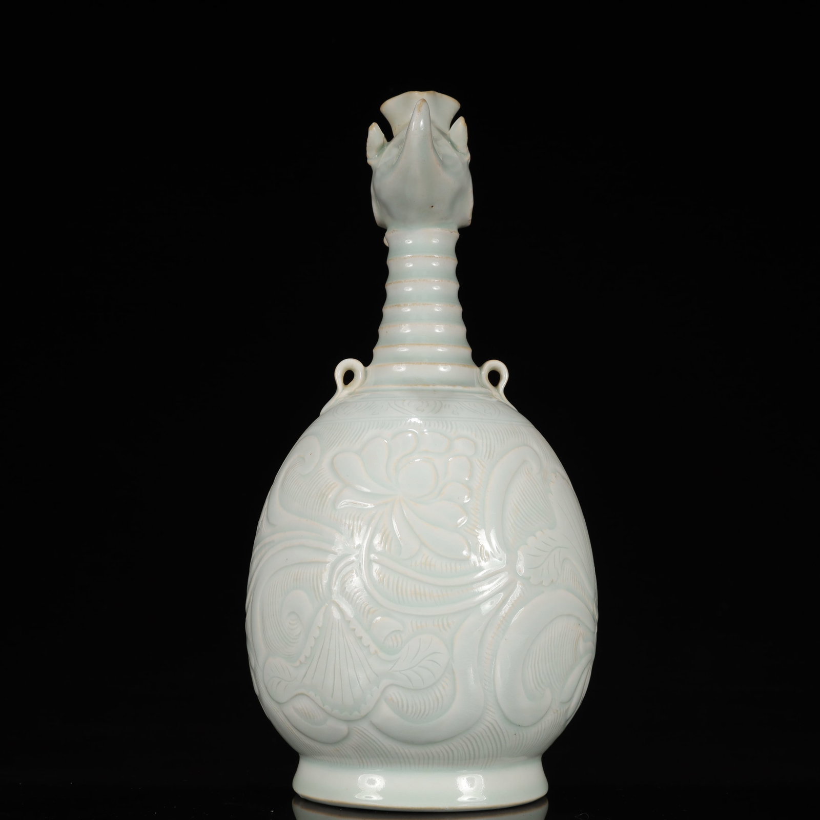 A Rare Ding yao Lotus Pattern Phoenix-Headed Vase - 12
