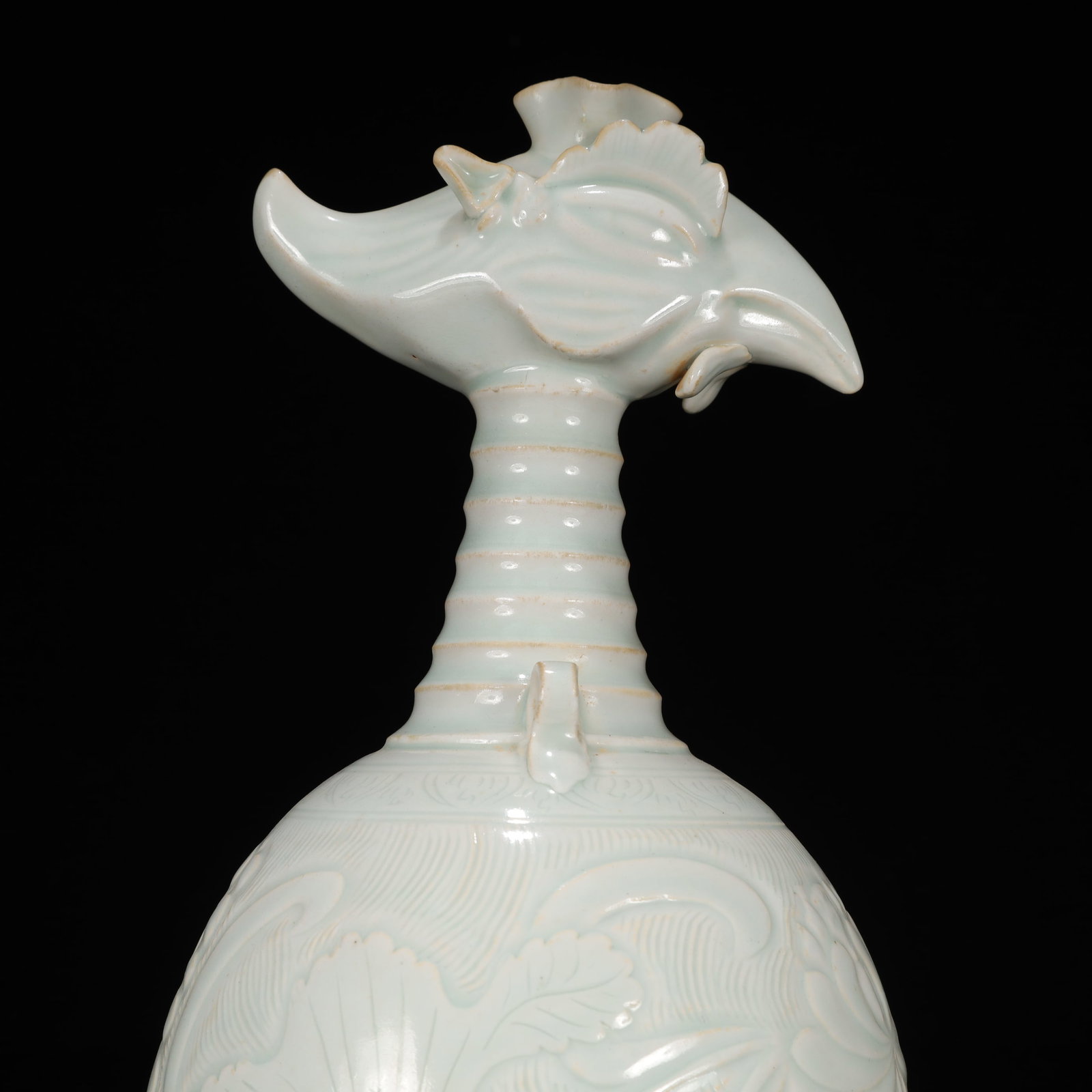 A Rare Ding yao Lotus Pattern Phoenix-Headed Vase - 2